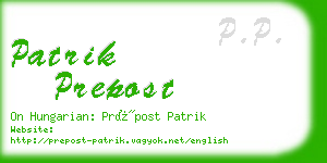 patrik prepost business card